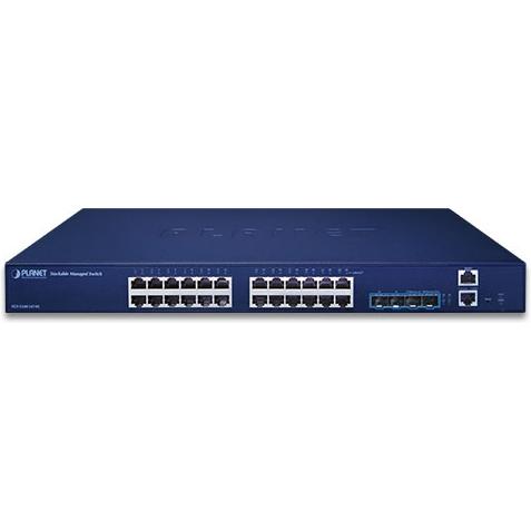 Thumbnail - Planet L2+ 24-Port 10/100/1000T +4-Port SFP+ Stackable (24 Ports), Netzwerk Switch, Blau