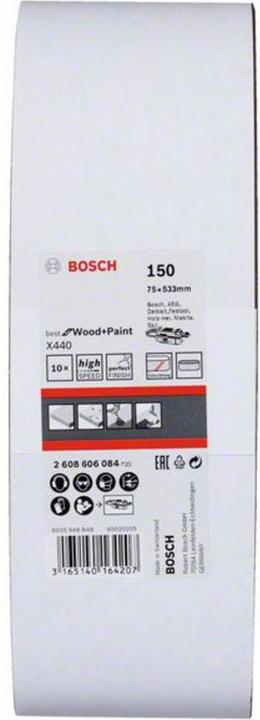 Actual product image Bosch Professional Zubehör PRO X440 sanding belt, 75 x 533 mm, G150 (150)