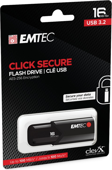 Produktbild Emtec B120 Click Secure (16 GB, USB 3.2, USB-A)