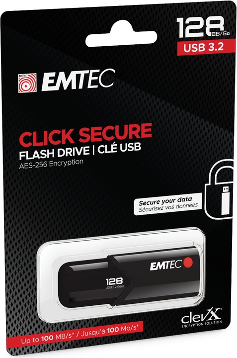 Produktbild Emtec B120 Click Secure (128 GB, USB-A, USB 3.2)