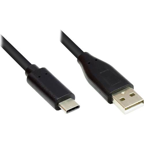 Good Connections Anschlusskabel USB 2.0, USB-C™ Stecker an USB 2.0 A Stecker, CU, schwarz, 2m,  (2 m, USB 2.0), USB Kabe...