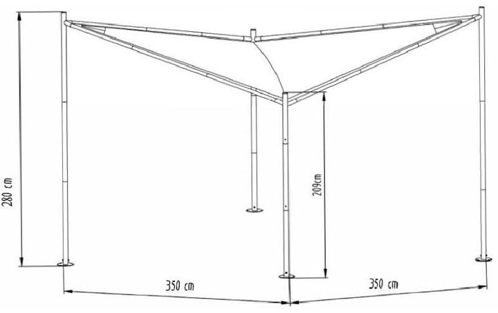 Produktbild Creative Living Pavillon Odonata, Anthrazit / Sand (350 cm, 350 cm)