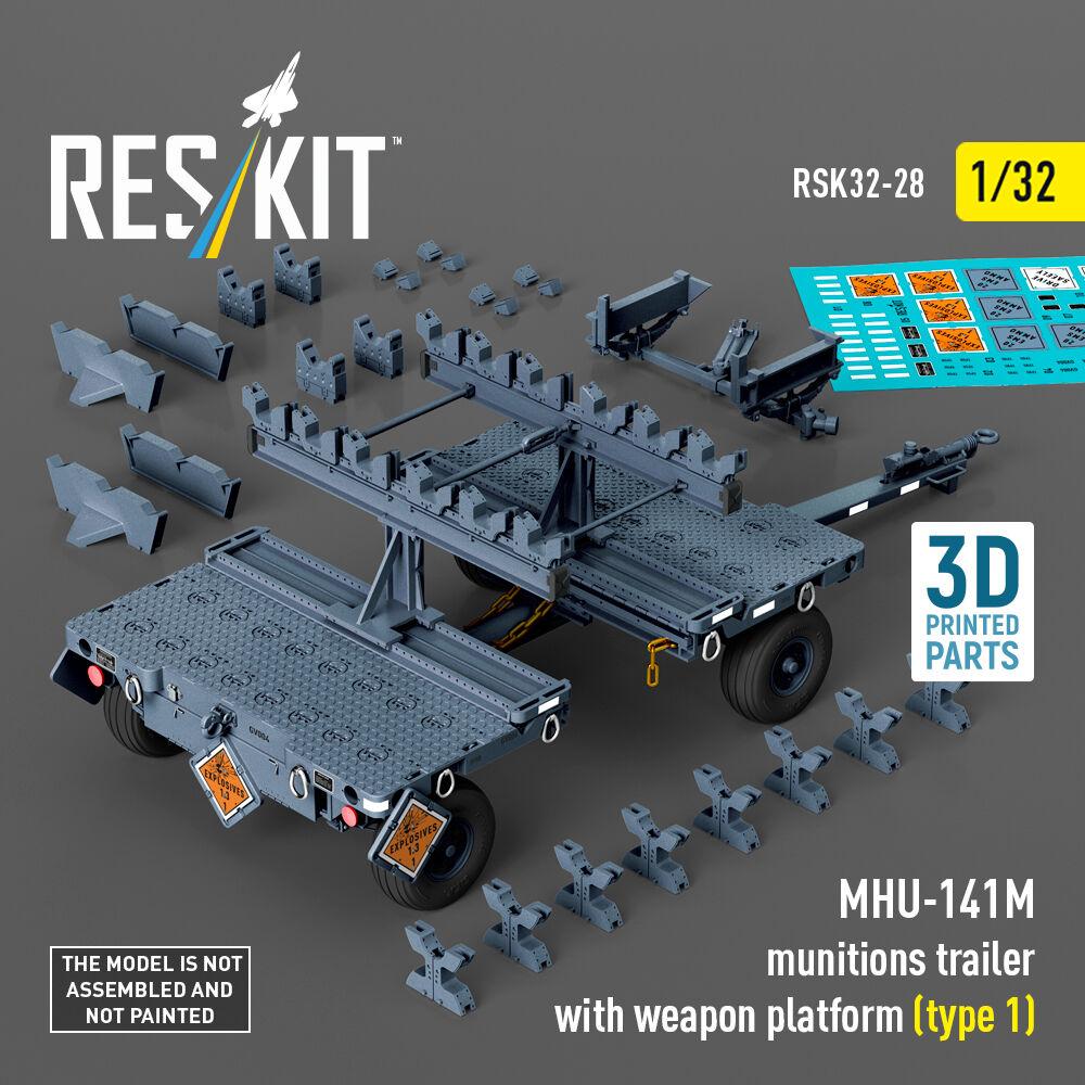 ResKit MHU-141M munitions trailer with weapon platform (type 1) (3D Printed model kit)