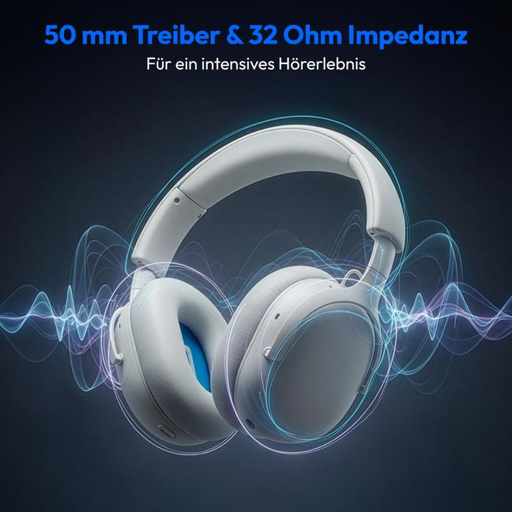 Actual product image Medion LIFE HX-1 Plus Over Ear-Kopfhörer weiss (ANC, 100 h, Wireless)