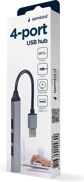 Immagine prodotto Gembird Hub USB a 4 porte argento (USB-A, 4 porte)
