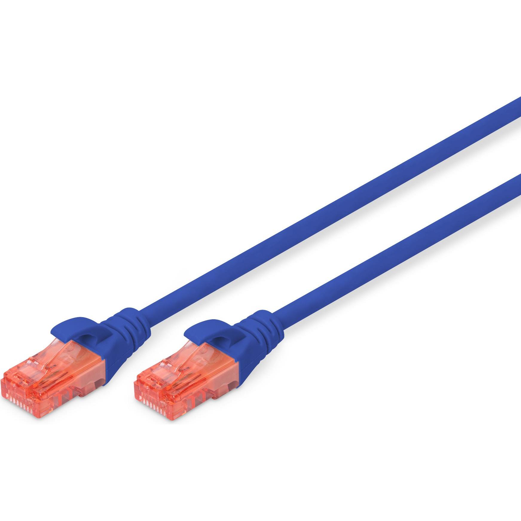Digitus CAT 6 U-UTP Patchkabel Cu LSZH AWG 26/7 Länge 0,50 m Farbe Blau (U/UTP, CAT6, 0.50 m), Netzwerkkabel