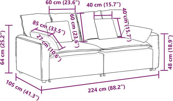 Produktbild vidaXL Modulares Sofa (Modular Sofa)