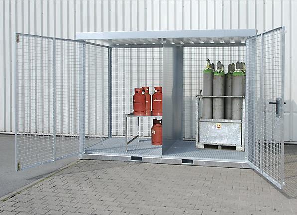 Produktbild eurokraft pro Gasflaschencontainer, montiert