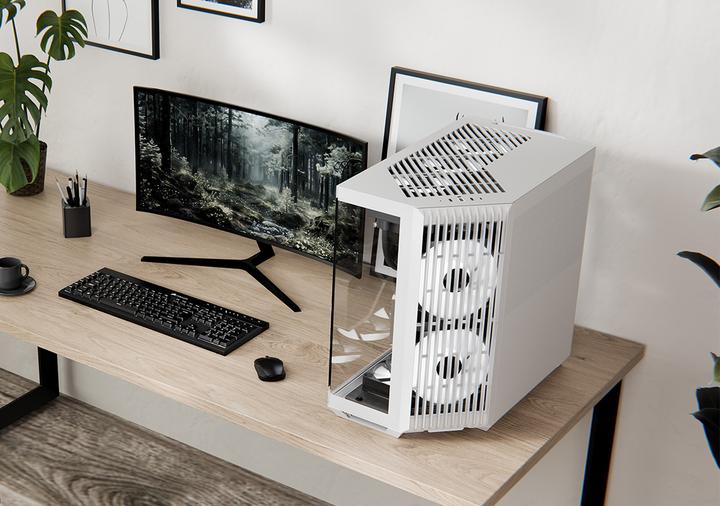 Produktbild APNX V1 PC-Gehäuse, Midi-Tower, ATX, Tempered Glass - weiss (ATX)