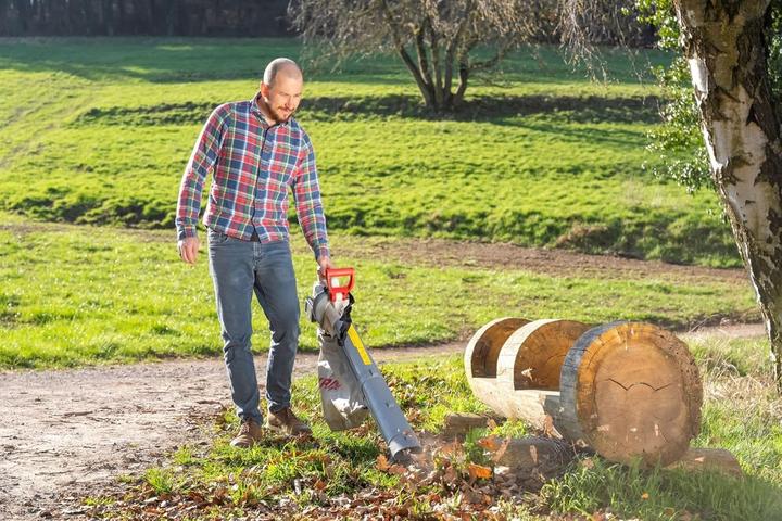 Actual product image Ikra 3-in-1 Leaf Vacuum Blower Shredder with 2 Rechargeable Batteries & Dual Charger (Rechargeable battery operated, Leaf blower, Leaf vacuums)