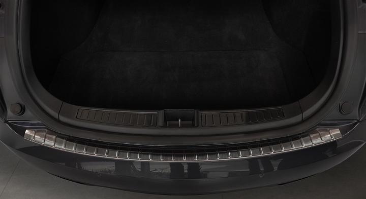 Image du produit Avisa Protection du seuil de chargement en acier inoxydable pour Tesla Model S de 2012 à 2021 (noir) (Arrière)