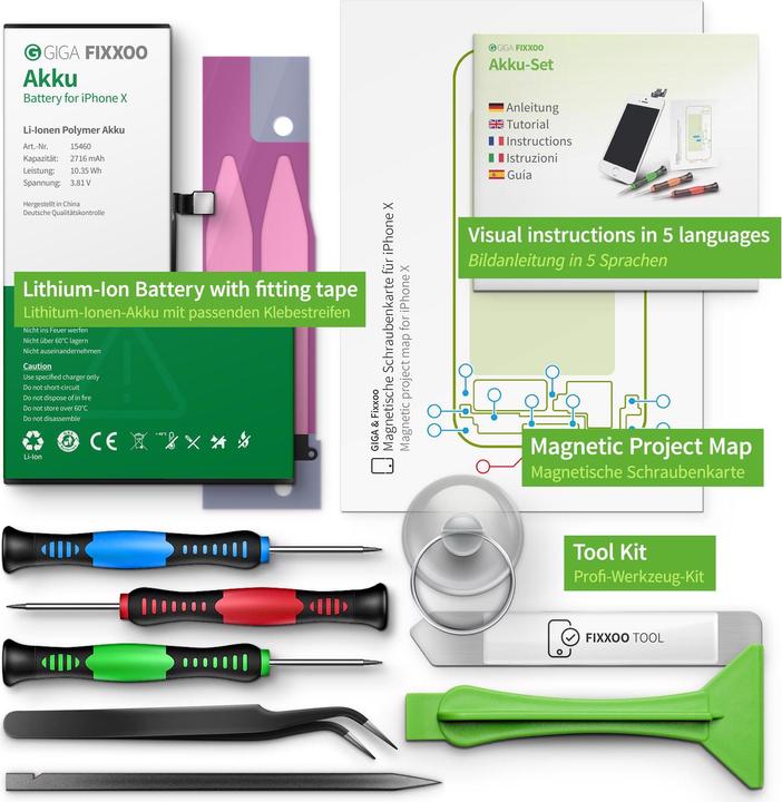 Actual product image Giga Fixxoo Repair kit battery