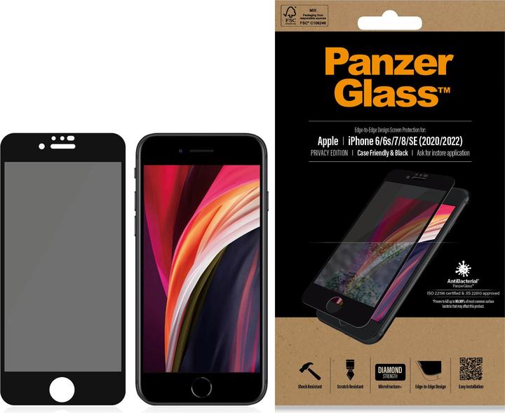 Actual product image PanzerGlass Case Friendly Privacy (1 Piece, Apple iPhone 6, Apple iPhone 6s, Apple iPhone 7, Apple iPhone 8, Apple iPhone SE (2nd Gen), Apple iPhone SE (3rd Gen))