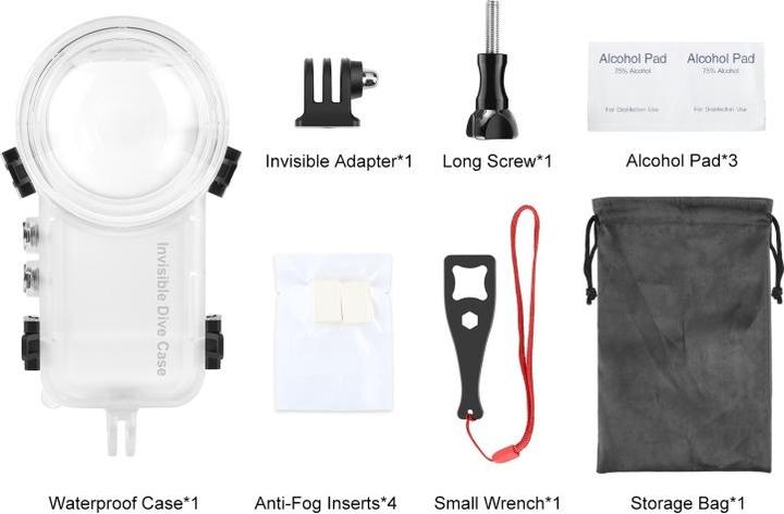 Immagine prodotto Puluz For Insta360 X3 Invisible Dive Case 50m Waterproof Sealed Case (Transparent)