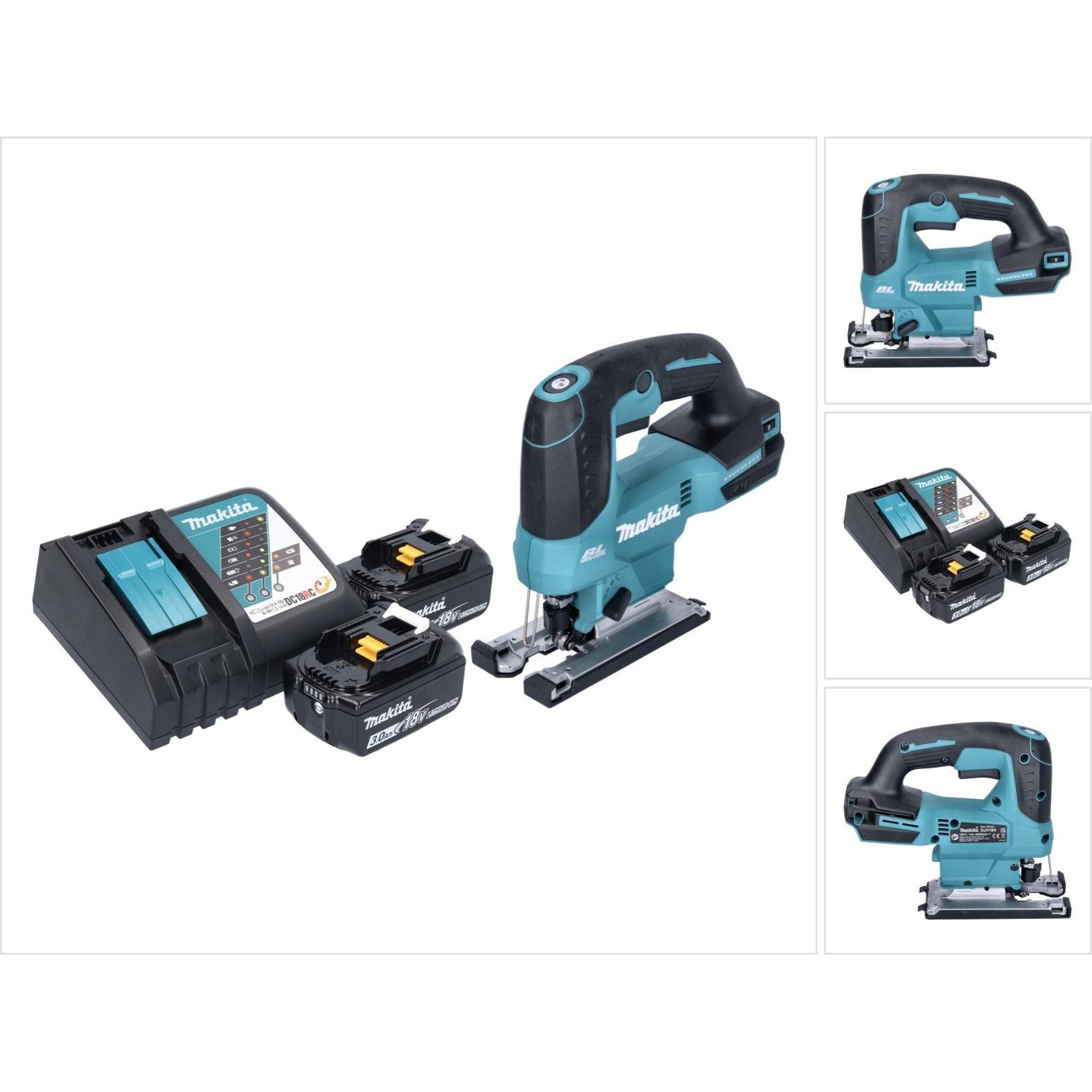 Thumbnail - Makita, Stichsäge, DJV 184 RF Akku Pendelhub Stichsäge 18 V Brushless + 2x Akku 3,0 Ah + Ladegerät