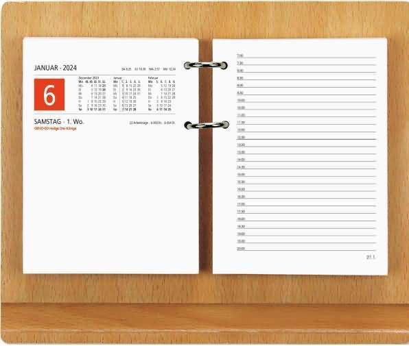 Produktbild Holzuntersatz für Umlege-Kalender - 24,5x18,5 cm - mit Stiftablage - sehr stabil - 333-0000
