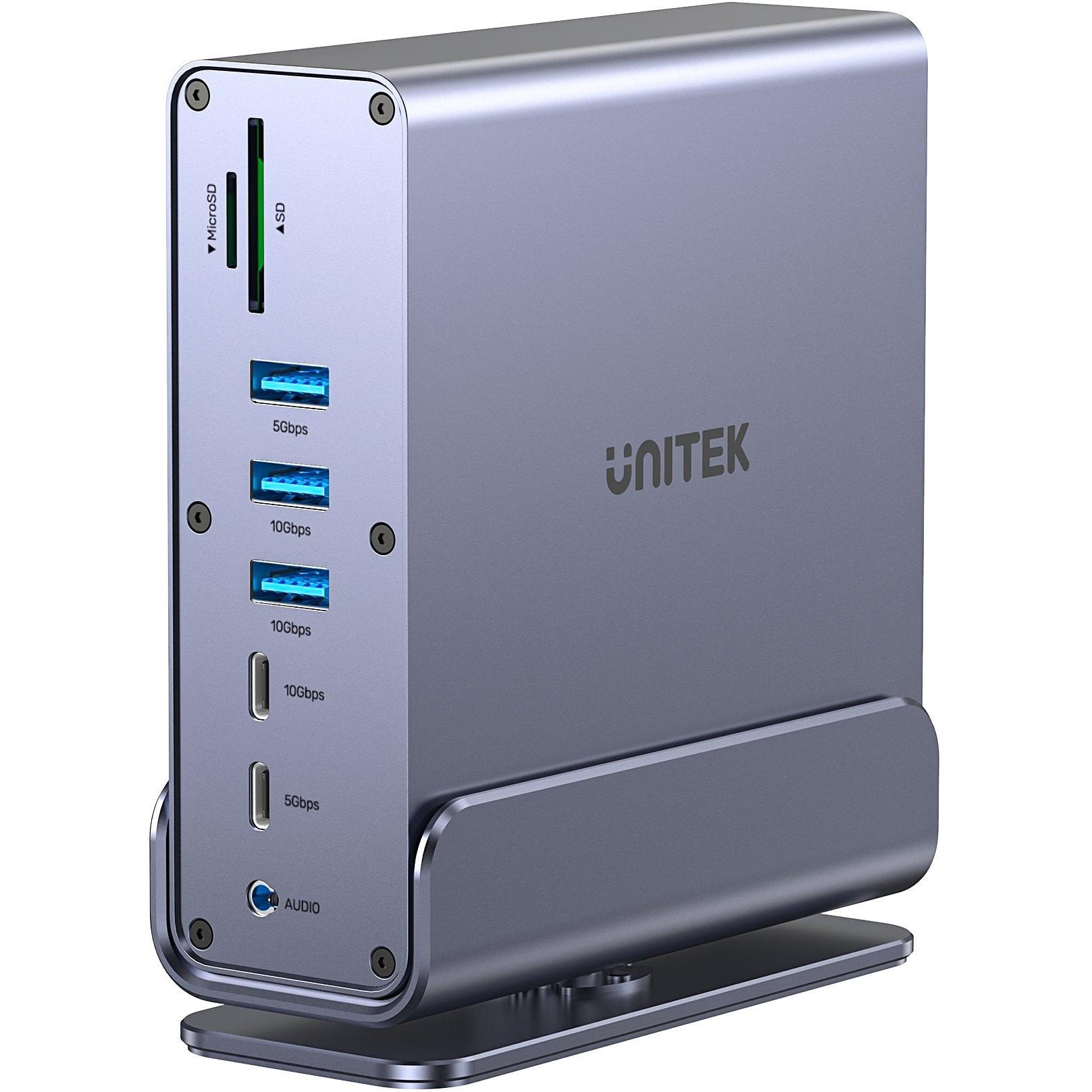 Unitek Universelle Andockstation DisplayLink 4K x3, Docking station + Hub USB