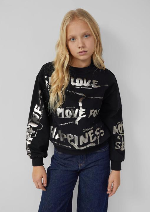 Produktbild s.Oliver Sweatshirt Kuscheliges Oversize Sweatshirt mit Folienprint (134, 140)