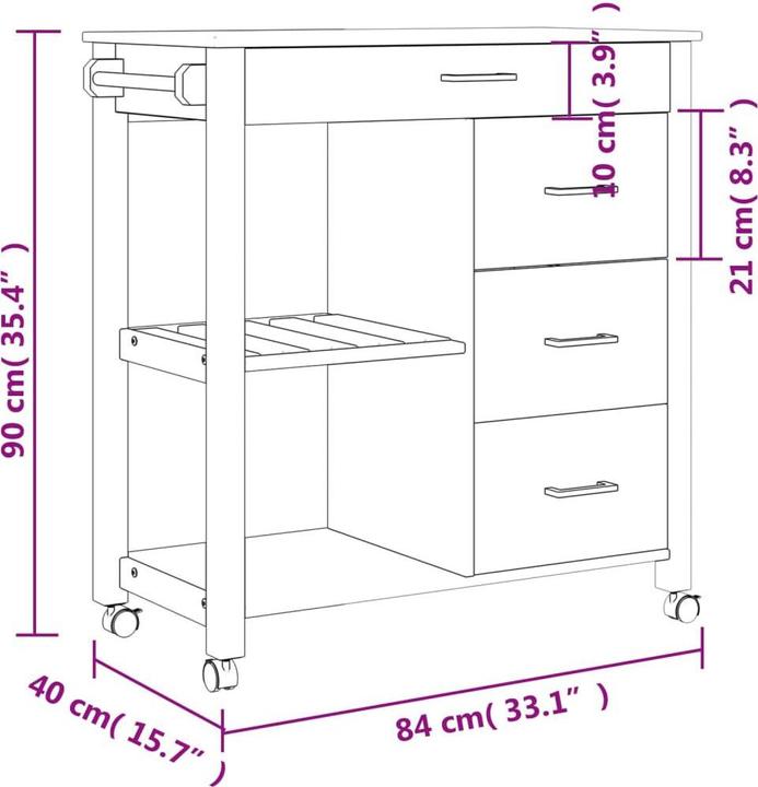 Image du produit vidaXL Küchenwagen