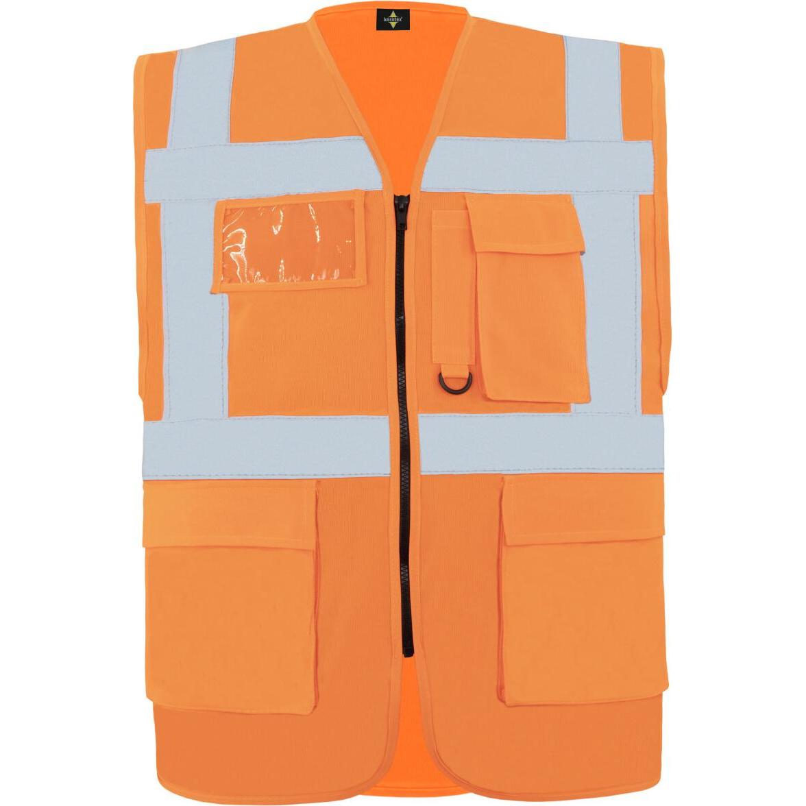 Korntex, Warnweste + Warnshirt, Warnweste Multifunktional Hamburg Signal-Orange mit 360° Sicherheit 4XL EN ISO 17353  KX...