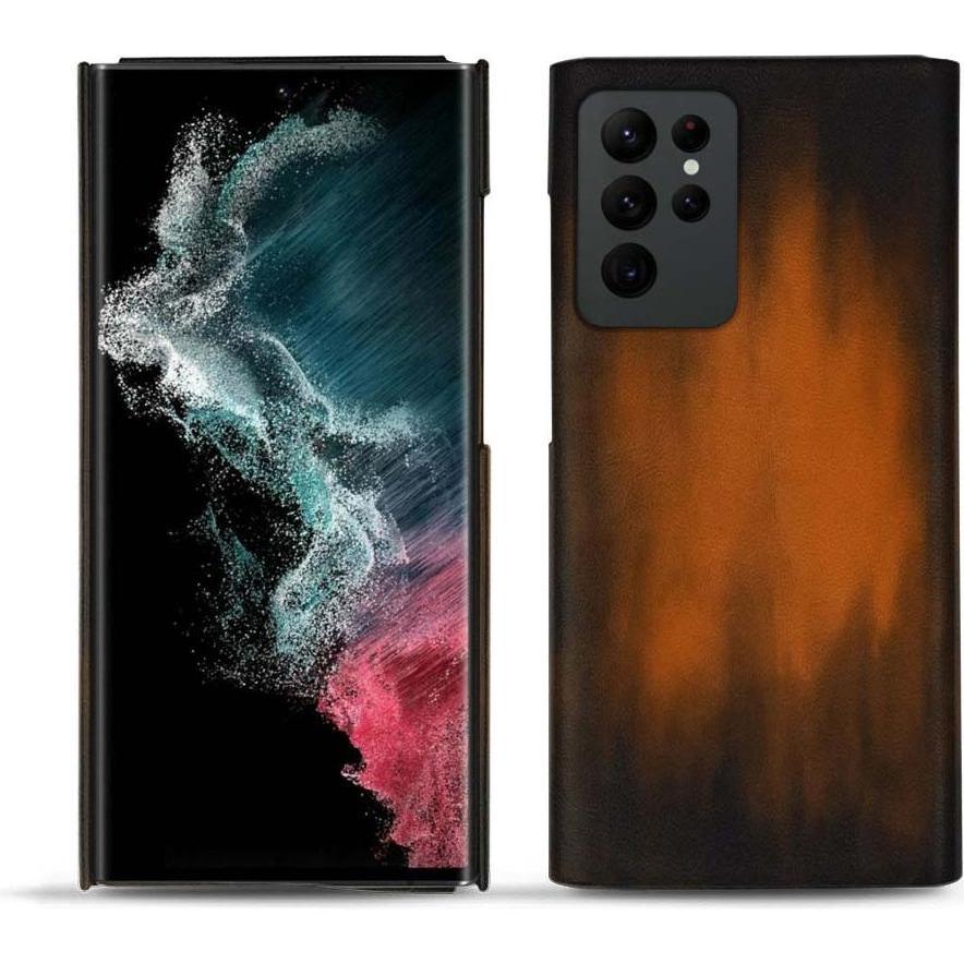 Noreve Lederschutzhülle (Samsung Galaxy S22 Ultra), Smartphone Hülle, Braun