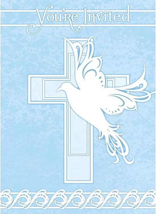 Immagine prodotto Unique Party Dove Cross Battesimo Inviti Misura Confezione 16 (16 pz.)