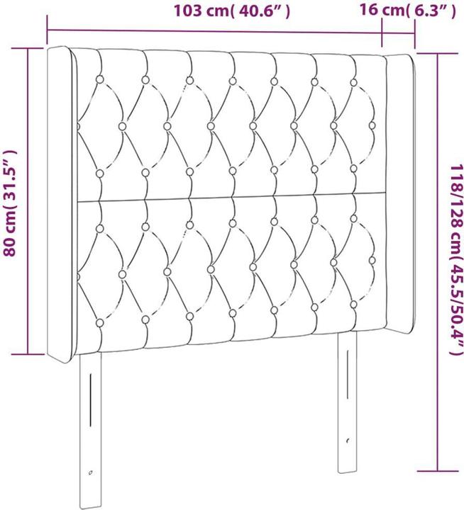 Produktbild vidaXL Kopfteil (103 x 16 x 128 cm)