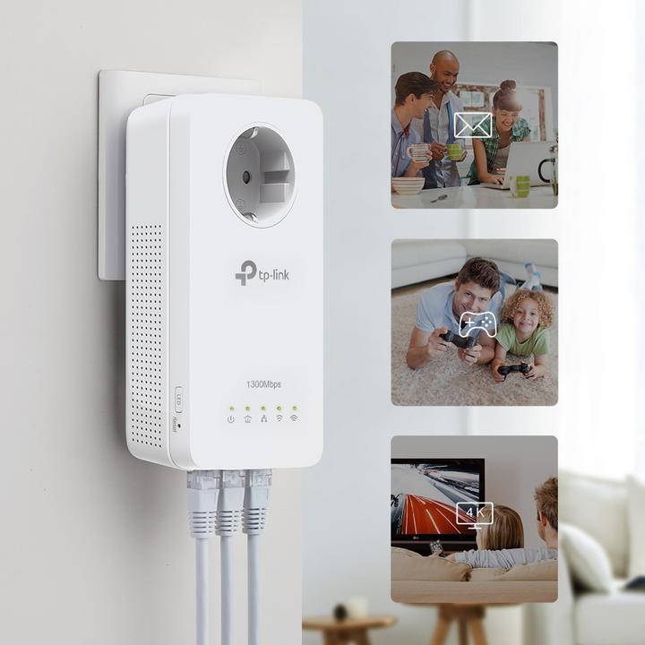 Actual product image TP-Link WLAN Powerline Adapter Set TL-WPA8631P KIT(Dualband WLAN 1200Mbit/s, AV1300 Powerline, Steck (1300 Mbit/s)