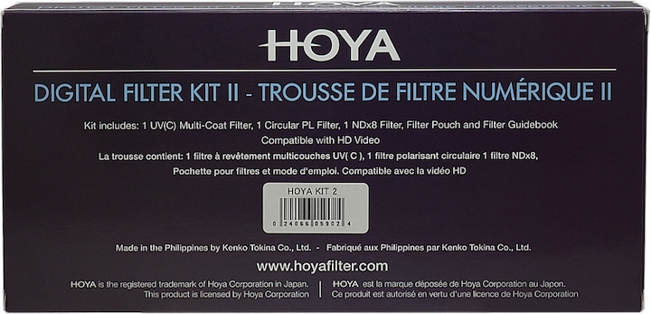 Image du produit Hoya Digital Filter Kit II (UV, CIR-PL & ND8) Filterset (46 mm, Filtre gris neutre, Filtre polarisant, Filtre UV)