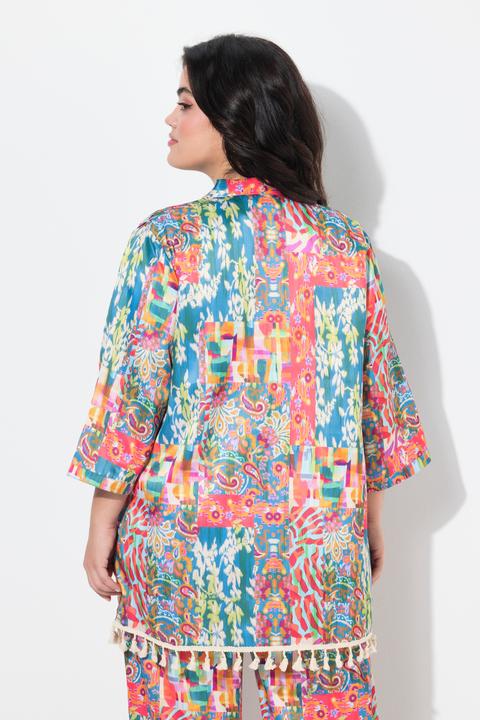 Image du produit Angel of Style Kimono, Satin mit Alloverdruck, Quasten-Zierbans (46)