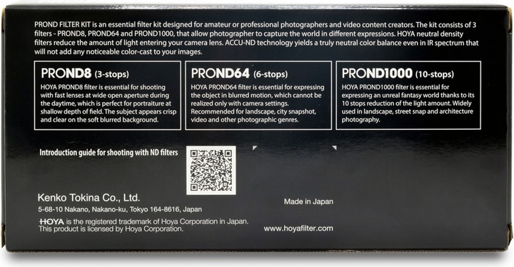 Produktbild Hoya PRO ND Filter Kit 8/64/1000 Filterset (77 mm, ND- / Graufilter)