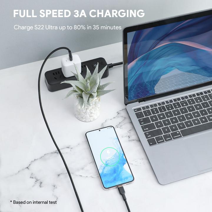 Produktbild Aukey USB-C - USB-C cable, PD 60W, 1 m (1 m, USB 3.2 Gen 1, 60 W)