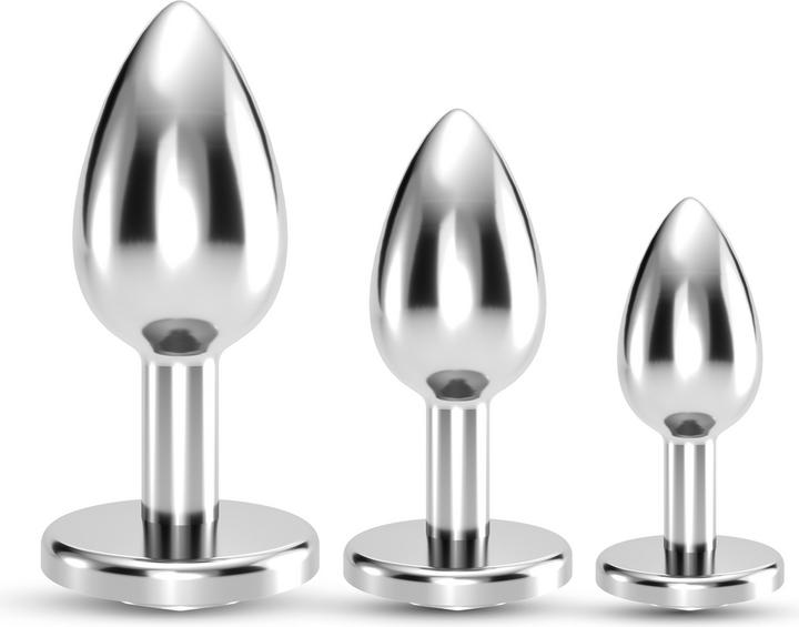 Crushious Bijou - Anal Train Trio - 3 Jewel Plugs - Clear