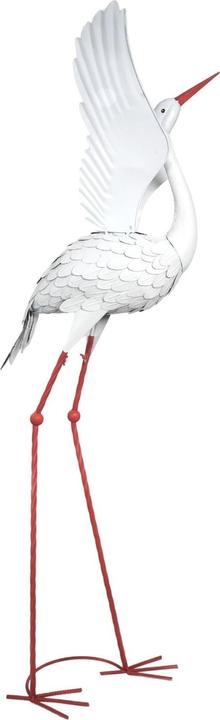 Hermex Kranich Metall Dekofigur Gartendekoration Gartenfigur Gartenskulptur