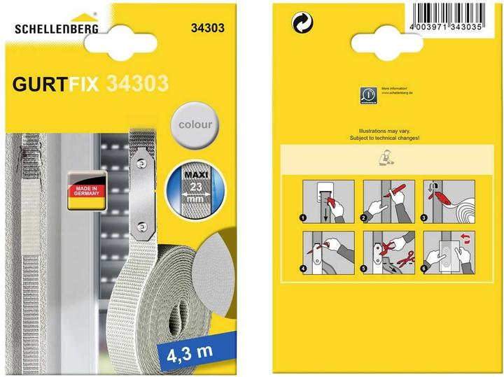 Image du produit Schellenberg 34303 Kit de réparation Convient pour (systèmes de volets roulants) Maxi (Sangle de volet roulant)