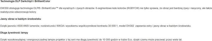 Nutritional values and ingredients vivitek Projektor DH382-EDU WUXGA 1920x1080/4500ANSI/HDMI/USB-A (WUXGA, 4500 lm)
