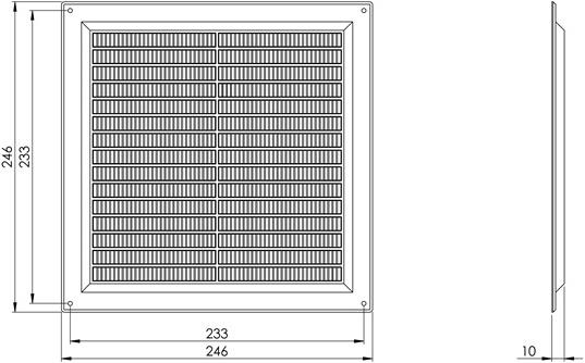 Euro3plast VENTILATION GRILLE 250X250, BROWN