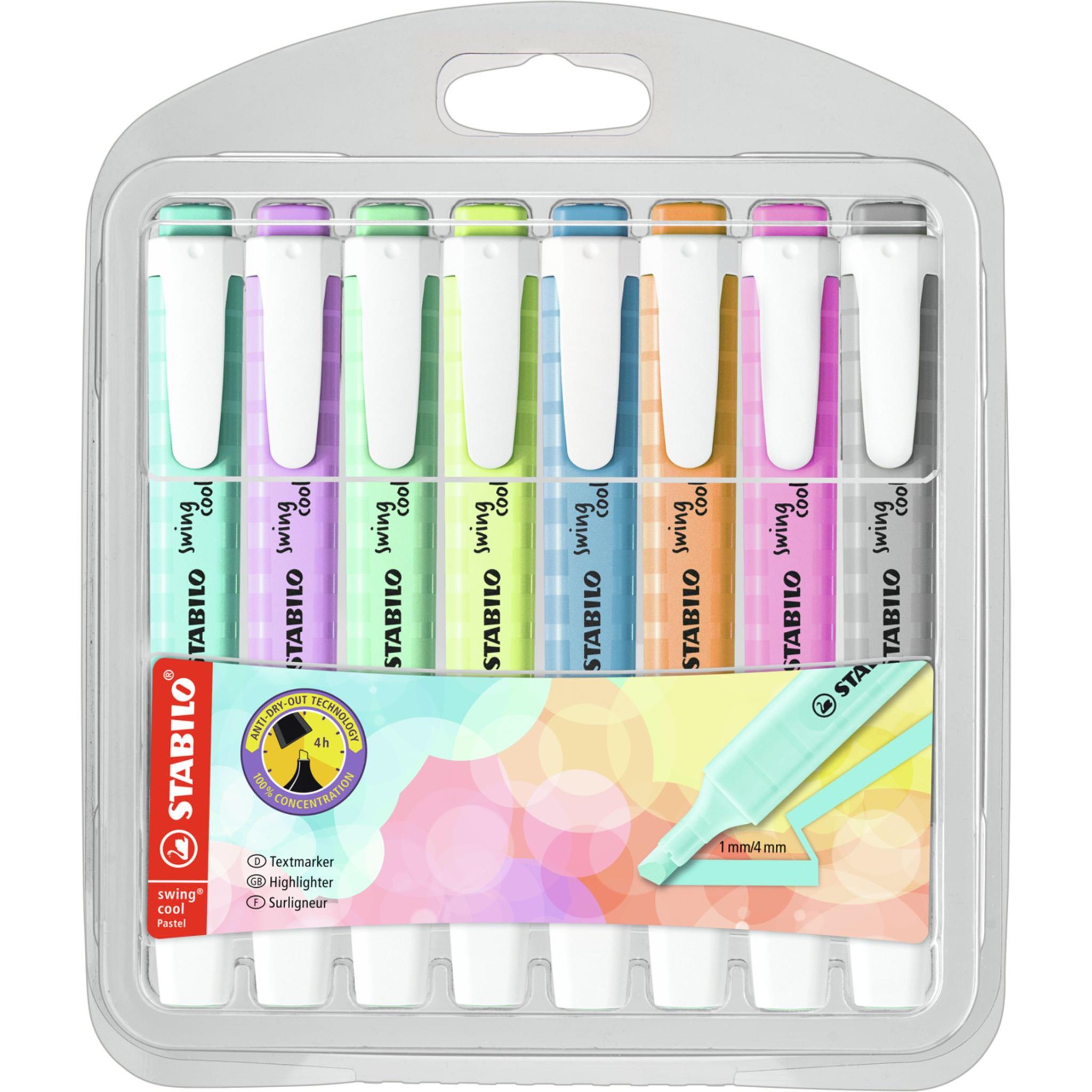 STABILO, Marker, swing cool Pastel Textmarker (Pastel, 4 mm, 8 x)