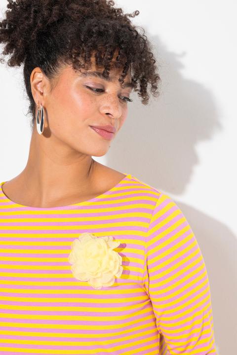 Immagine prodotto Miamoda Ringelshirt, A-Linie, abnehmbare Blüten-Brosche (54)