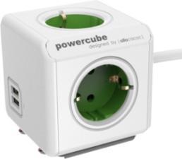 Actual product image Allocacoc PowerCube Extended USB incl. 1.5 m cable Type F (4 x, CEE 7/4, USB-A, 1.50 m)