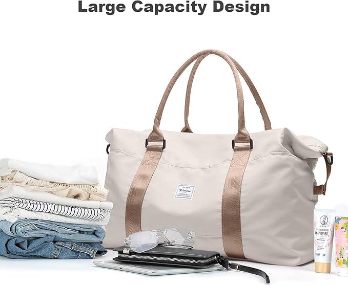 Actual product image Only-Bags.Store Large Capacity Travel Overnight Bag, Solid Colour Versatile Duffle Bag, Lightweight Business Trip