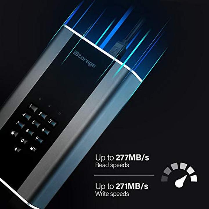 Actual product image iStorage diskAshur DT² - Hard Drive - encrypted - 12 TB - external (portable) (12 TB)