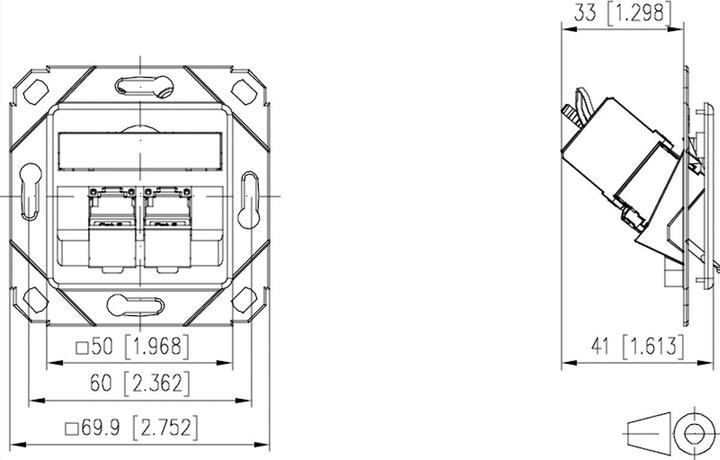 Produktbild Metz Connect BTR C6A Module 2 Port 180° UPk
