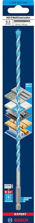 Produktbild Bosch Professional Zubehör Expert HEX-9 Multi Construction Bohrer, 6,5 x 200 x 250 mm