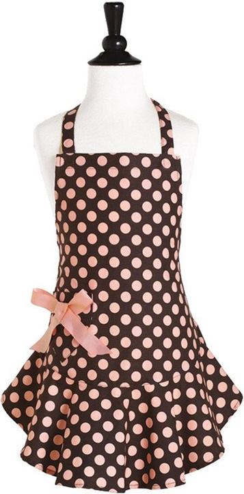 Actual product image Jessie Steele Children's Apron Brown with Pink Dots