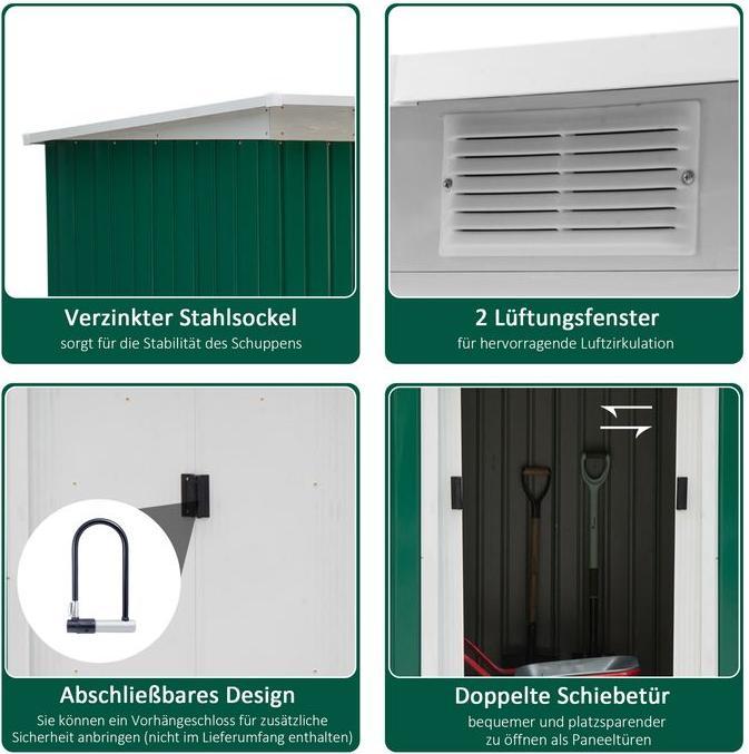 Produktbild Outsunny Geräteschuppen mit Schiebetür