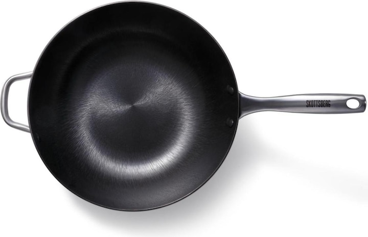 Actual product image Skottsberg Wok Cast Iron 34, PFOA free, light cast iron, stainless steel handle (34 cm, Wok, Cast iron)