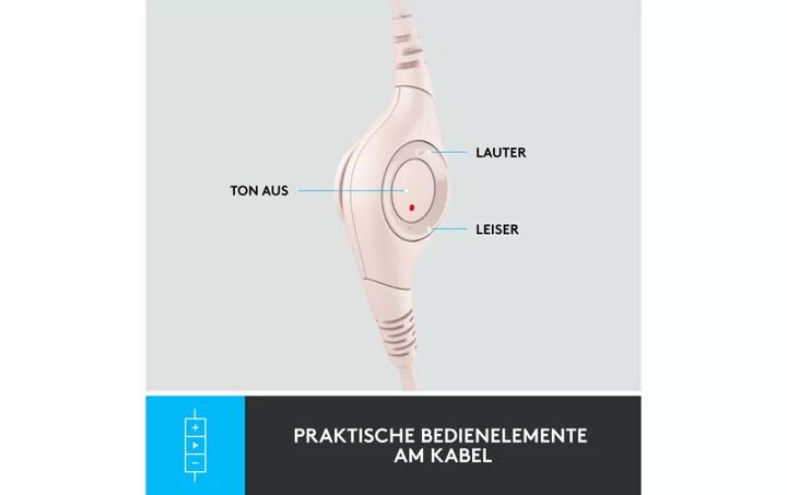 Actual product image Logitech Wired H390 headset - ROSE - USB (Cable, USB-A)