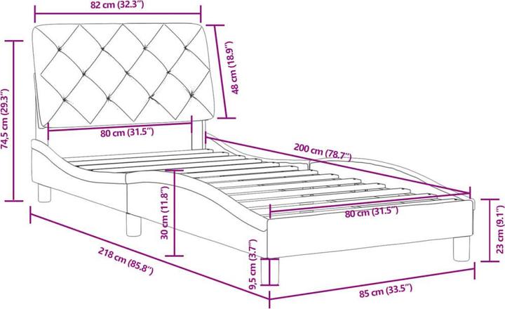 Image du produit vidaXL Bettgestell (80 x 200 cm)