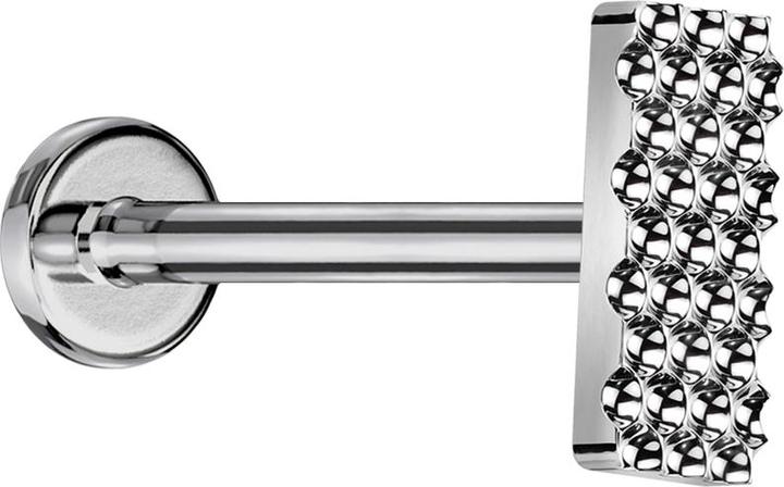 Produktbild Star Piercing Micro Labret Innengewinde silber gepunkteter Diamantschliff Rechteck silber (ohne Messing, Titan G23)